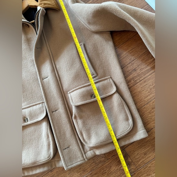 VTG Tibbett Jacket Mens 44 Tan-Brown Wool Blend Heavy Coat Made In England - Picture 12 of 14